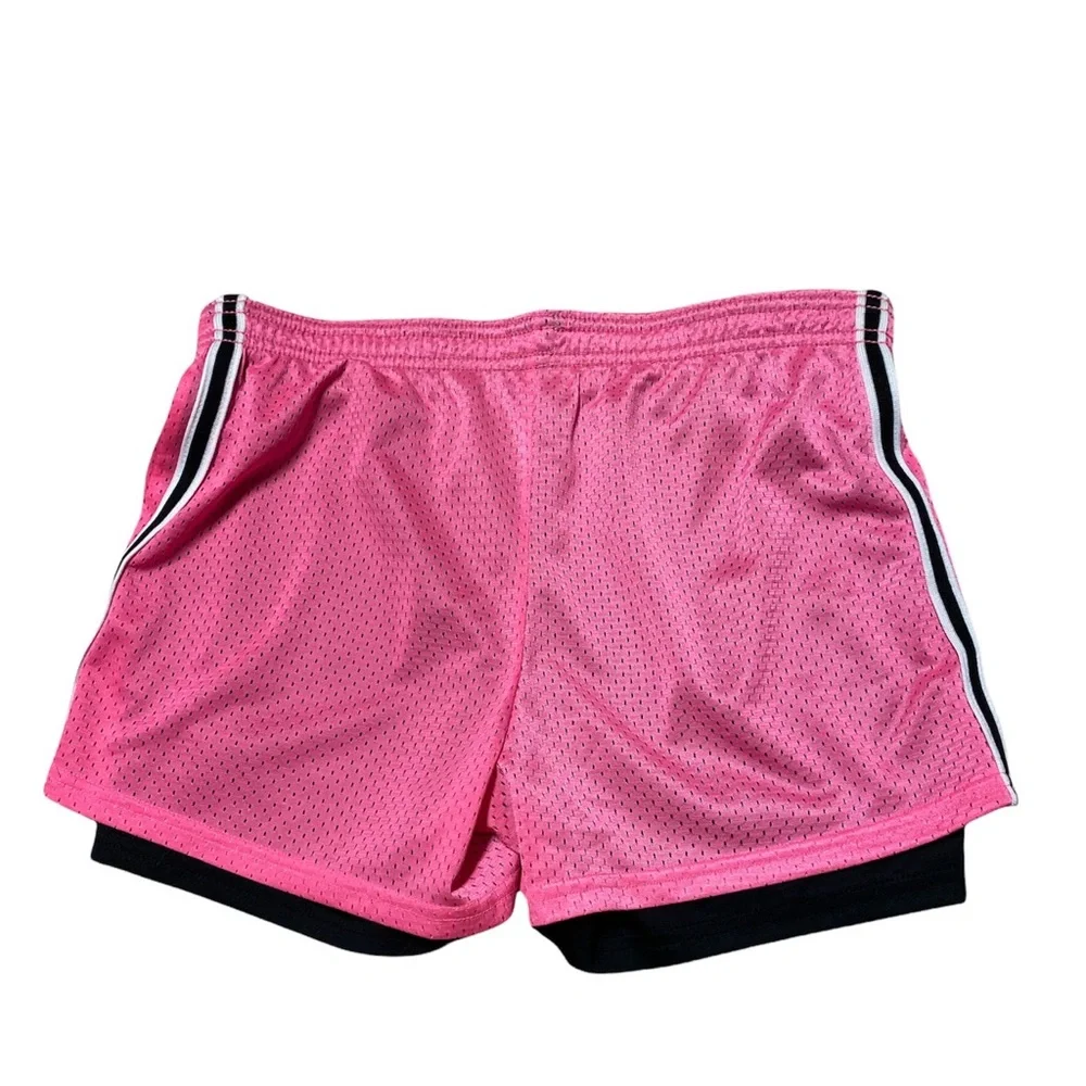 Justice Athletic Shorts Girls 16 Gym Bottoms Pink Black Athletic Gym Athleisure